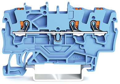 WAGO 2201-1304 TOPJOB S, 2201 Series Blue, 1.5mm², Single-Level, Push-In Cage Clamp Termination, ATEX, IECEx
