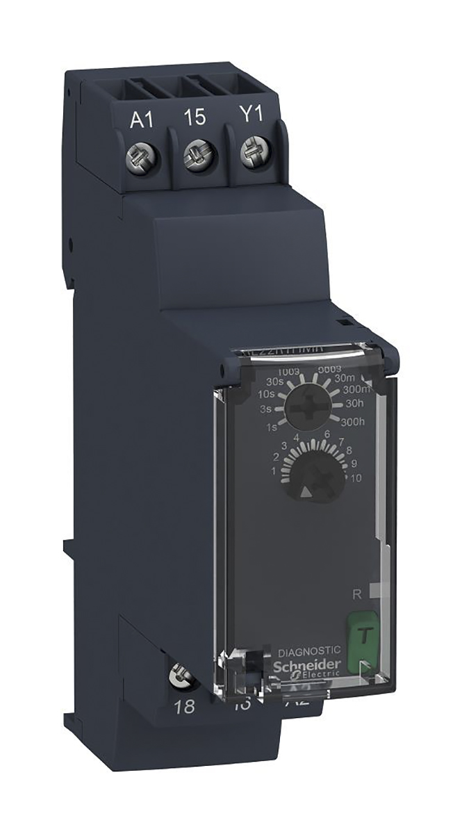 Schneider Electric Harmony Time Series DIN Rail Mount Timer Relay, 24 → 240V ac/dc, 1-Contact, 0.05 → 1s,