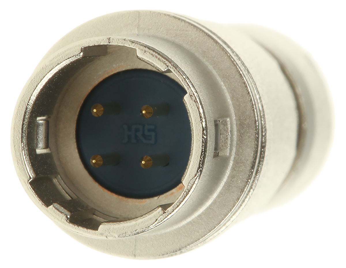Hirose Circular Connector, 4 Contacts, Cable, Miniature Connector, Socket, Male, HR10 Series