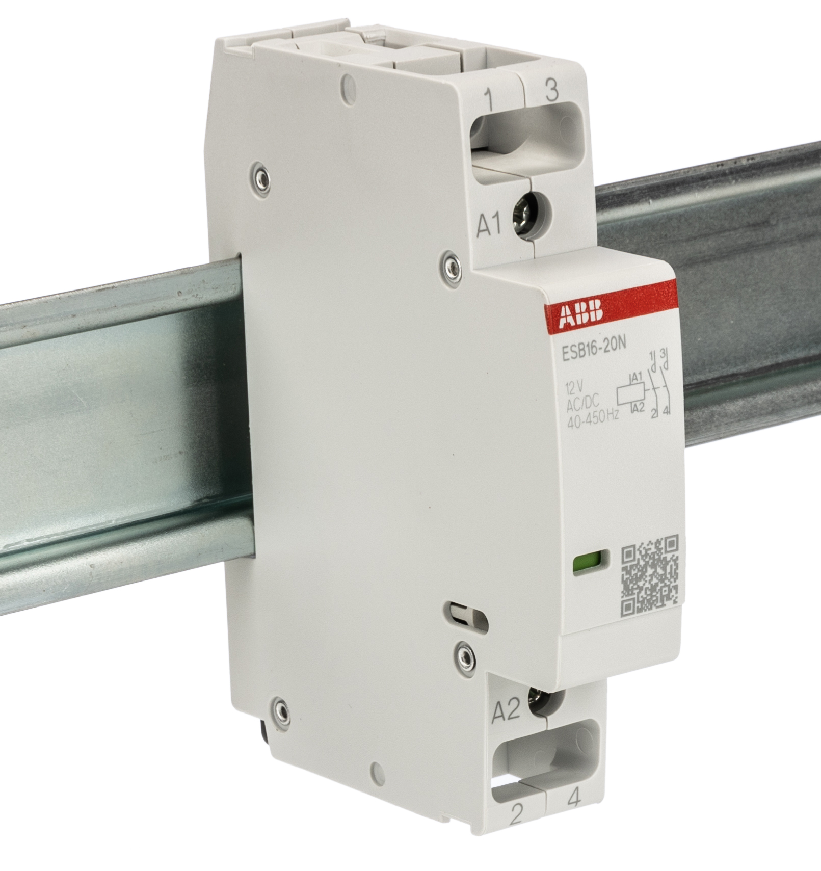 ABB ESB16 Contactor, 12 V Coil, 2-Pole, 16 A, 3.7 kW 12 V, 2 NO, 250V