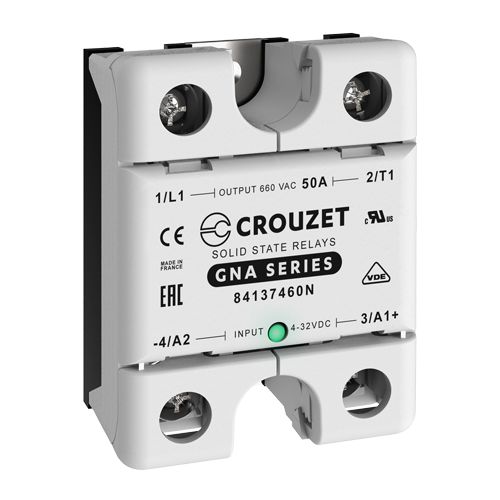 Crouzet GNA Series Solid State Relay, 50 A Load, Panel Mount, 660 V rms Load