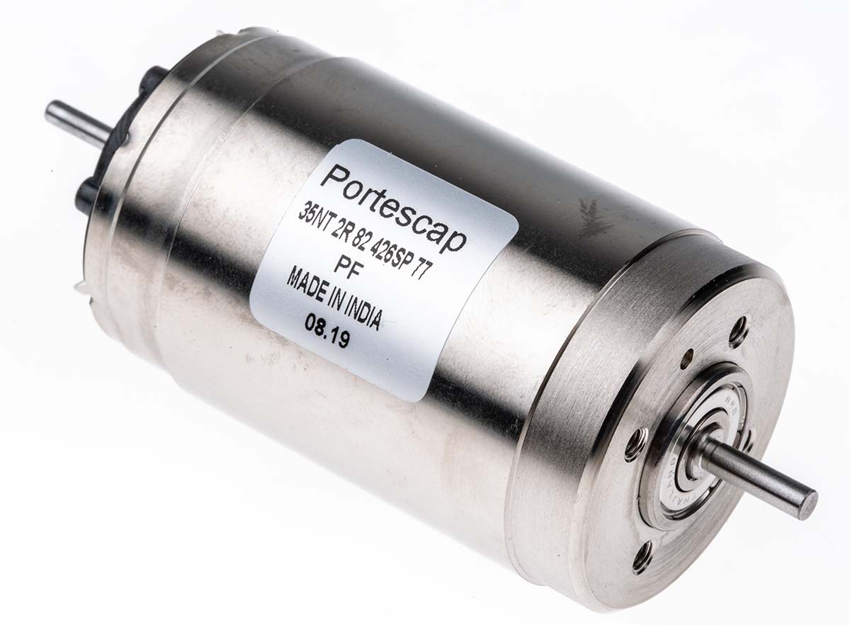 Portescap Brushed DC Motor, 102 W, 32 V, 115 mNm, 5900 rpm, 3mm Shaft Diameter