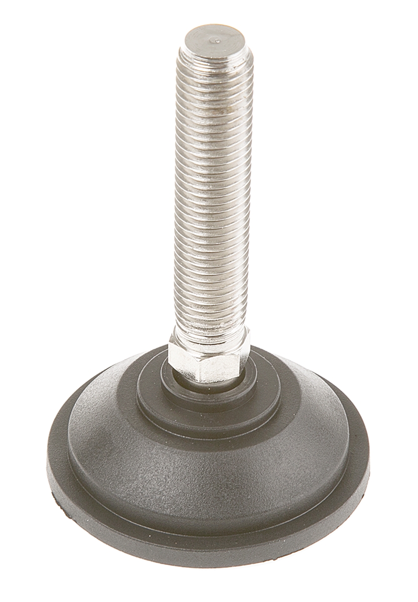 Nu-Tech Engineering M16 PA Reinforced Nylon Adjustable Foot, 1500kg Static Load Capacity 10° Tilt Angle