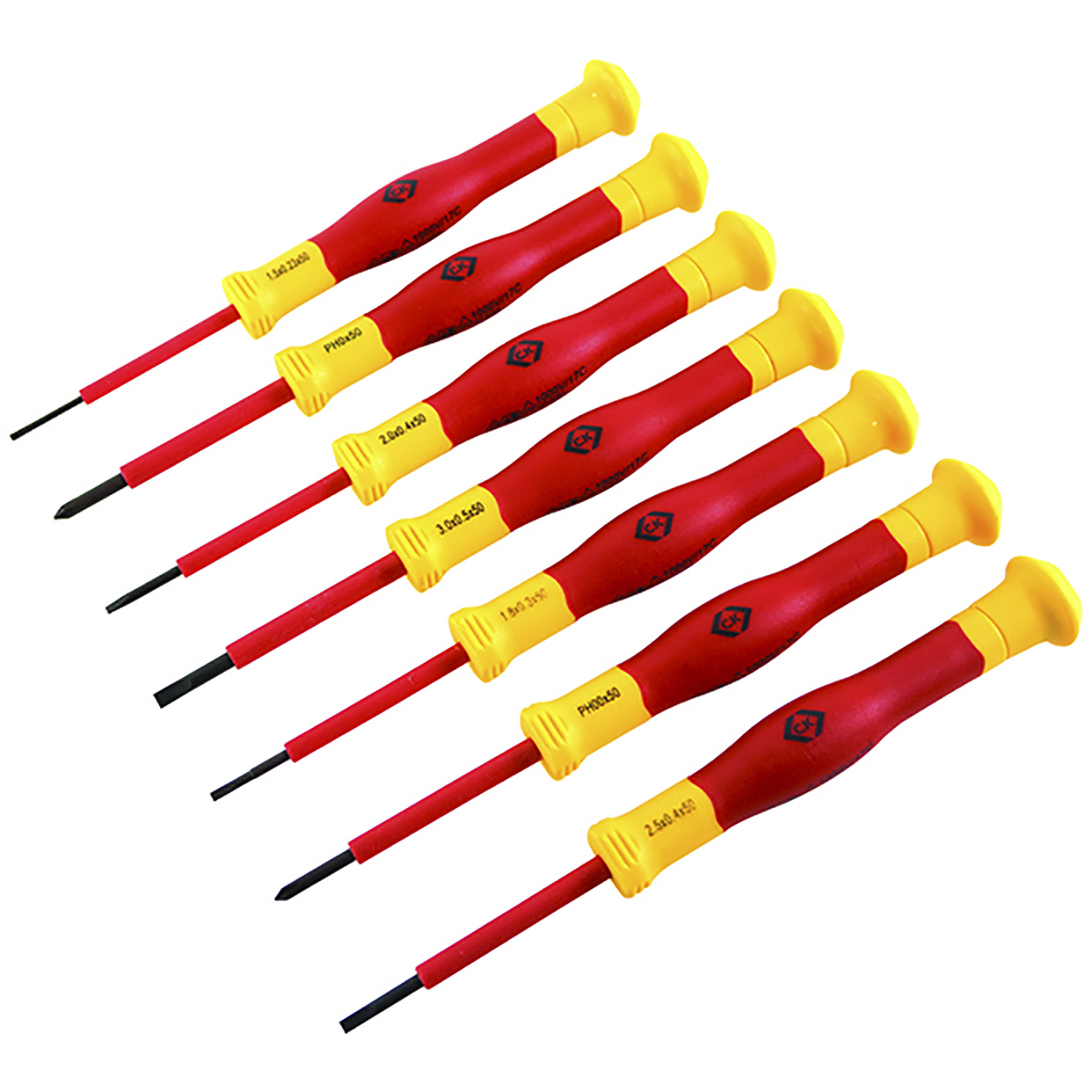 CK T4897 Slotted Insulated Precision Screwdriver Set, 7-Piece