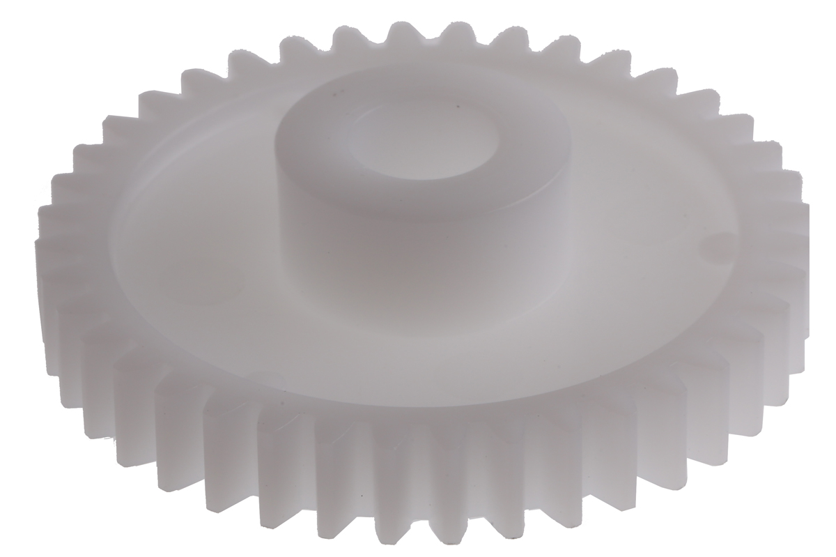 RS PRO POM 40 Teeth Spur Gear, 1 Module, 8mm Bore Diam, 40mm Pitch Diam, 16mm Hub Diam