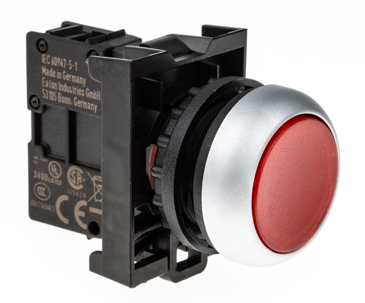 Eaton RMQ Titan M22 Series Red Illuminated Momentary Push Button Head, 22mm Cutout, IP69K