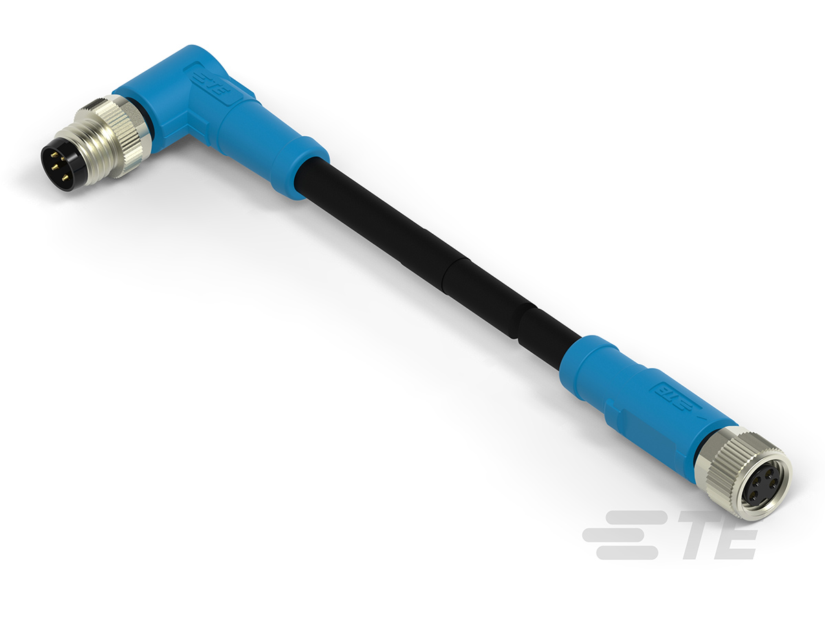 TE Connectivity Male/Female 4 way M8 to 4 way M12 Sensor Actuator Cable, 500 mm