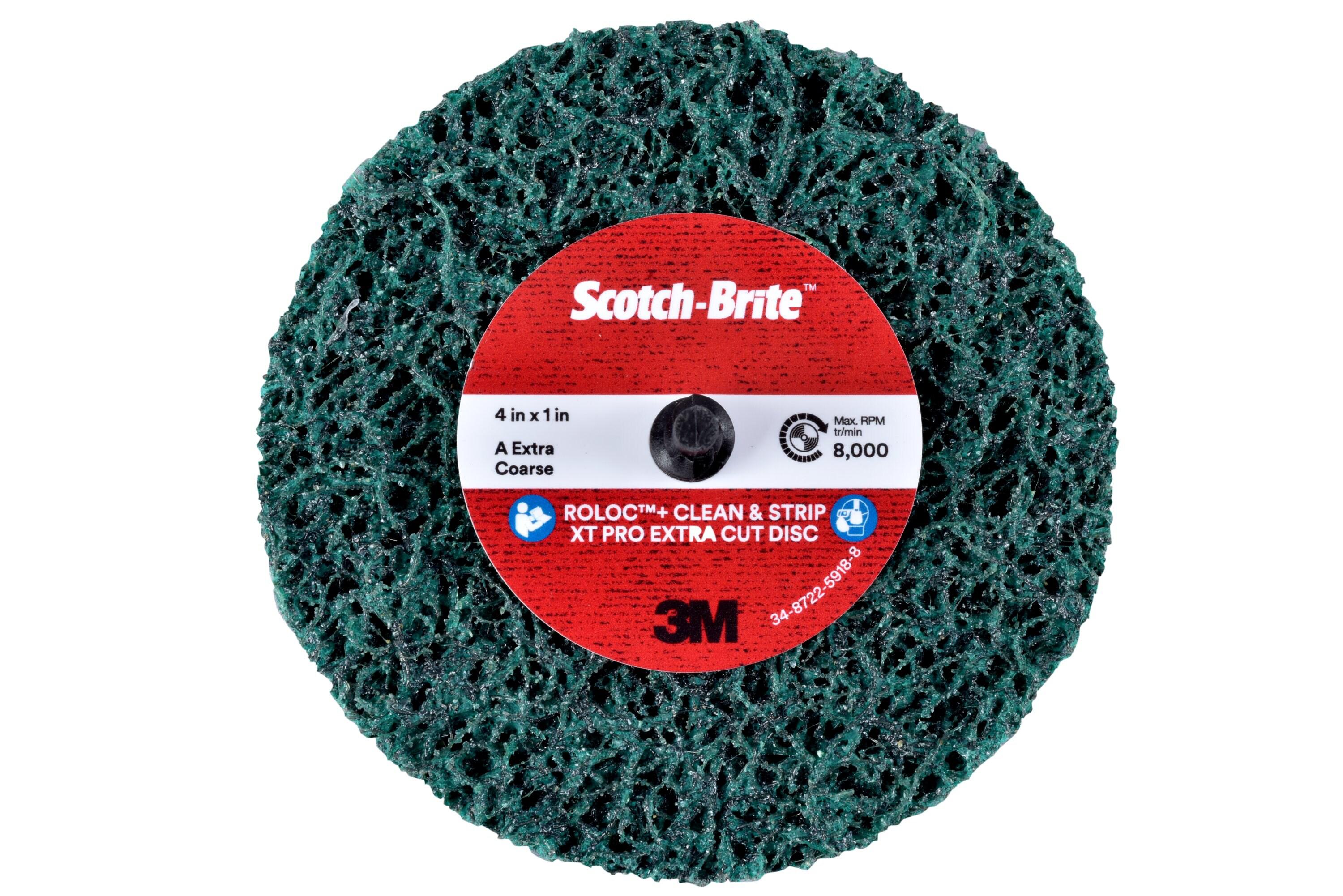 3M Scotch Brite Roloc + Aluminium Oxide Sanding Disc, 150mm x 6mm Thick, Extra Coarse Grade, 6 in pack