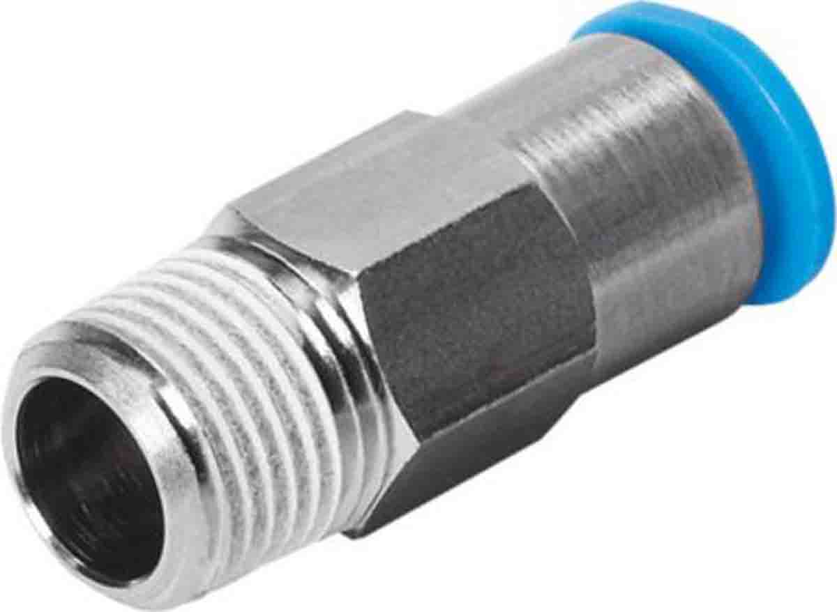 Festo Straight Threaded Adaptor, R 1/4 Male to Push In 6 mm, Threaded-to-Tube Connection Style, 153421