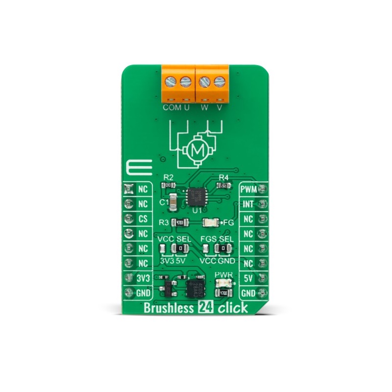 Brand-Rex Brushless 24 Click PWM Controller for DRV10866 for mikroBUS Socket, Mikroe development boards