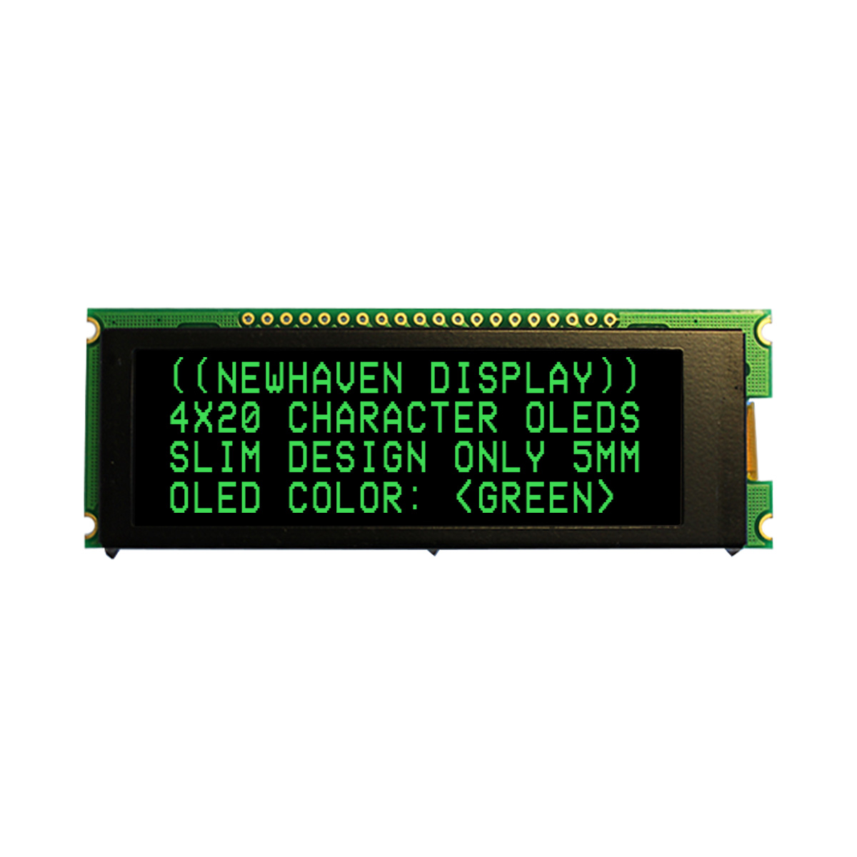 NEWHAVEN DISPLAY INTERNATIONAL Green Passive matrix OLED Display PCB Mount I2C, Parallel, SPI Interface