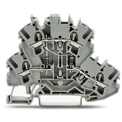 WAGO 2002-2214/1000-490 TOPJOB S Series Grey, 2.5mm², 2-Level, Push In Termination