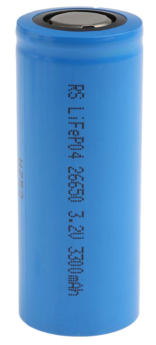 RS PRO RS PRO, 3.2V, 26650, Lithium Phosphate Rechargeable Battery, 3.2Ah
