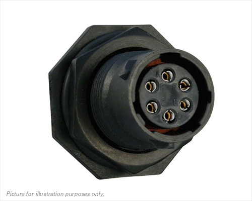 Souriau Sunbank by Eaton Circular Connector, 6 Contacts, Panel, Standard Connector, Plug, Female, IP68, IP69K, UTS