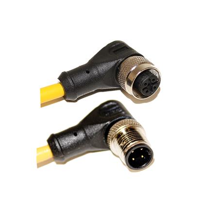 Mueller Electric Male 4 way Right Angle Male Connector to Female 4 way Right Angle Female Connector Sensor Actuator