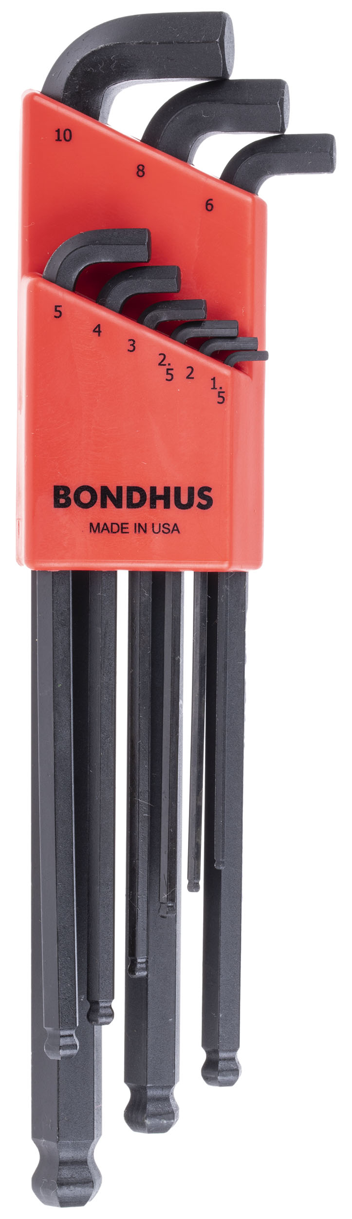 Bondhus 9 piece L Shape Metric Hex Key Set, 1.5 → 10mm