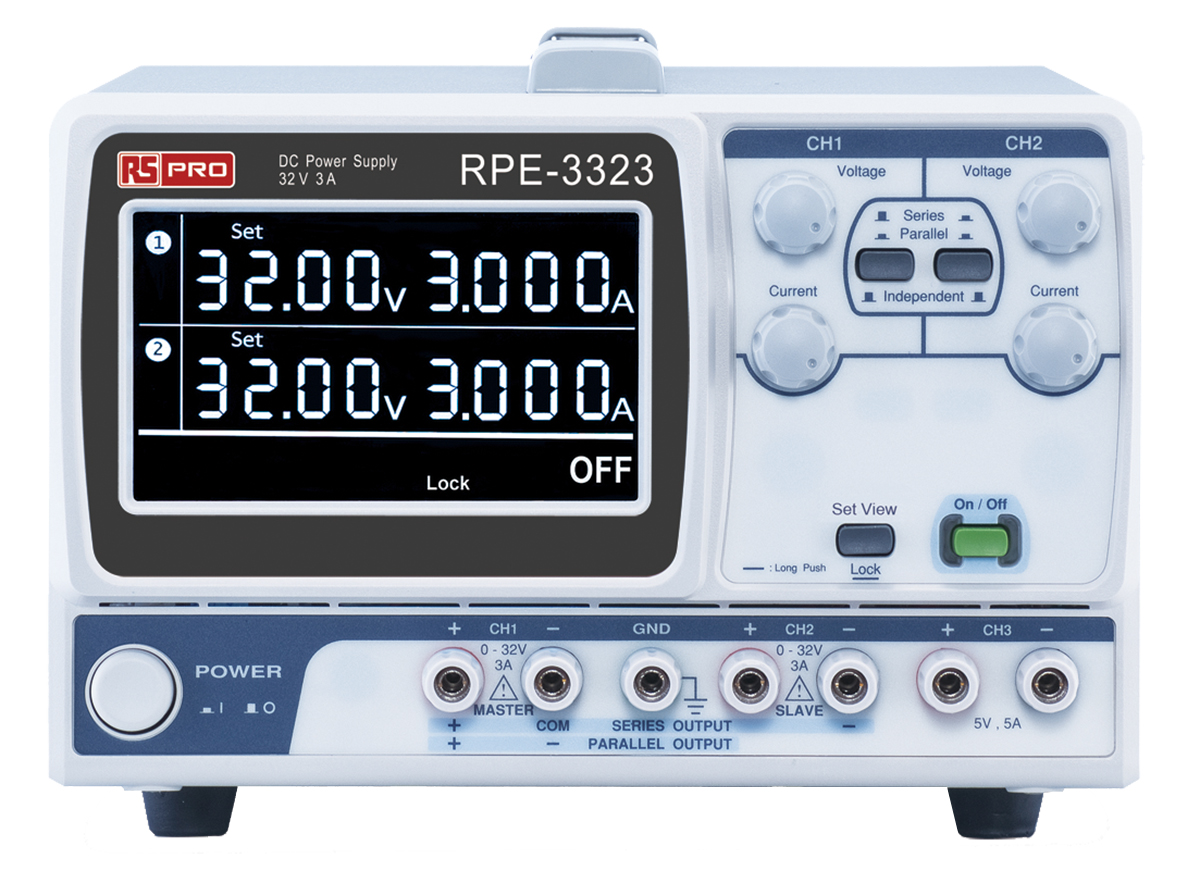 RS PRO Digital Bench Power Supply, 5V, 5A, 3-Output, 217W - UKAS Calibrated