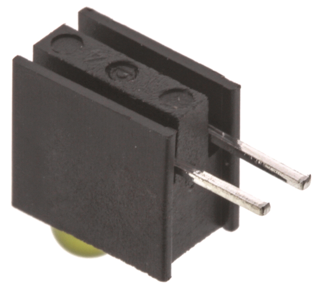 Dialight 551-1207F, Yellow Right Angle PCB LED Indicator, Through Hole 1.8 V