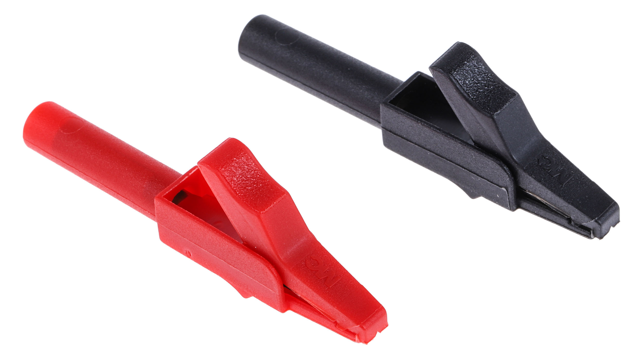 Staubli Crocodile Clip 4 mm Connection, Brass Contact, 15A, Black/Red