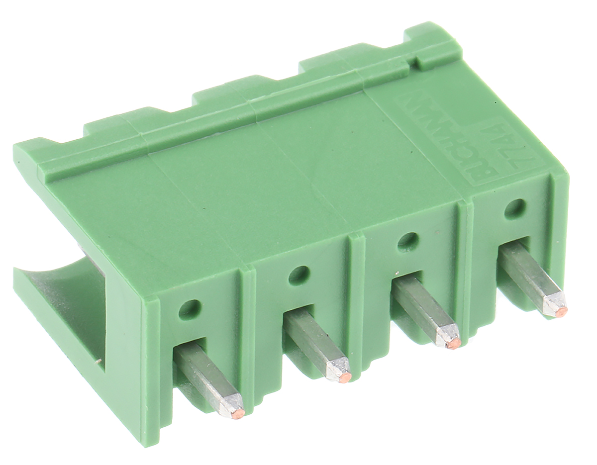 TE Connectivity, 5.08mm Pitch, Buchanan, 4 Way, , Pluggable Terminal Block, Header, Through Hole, Solder Termination,