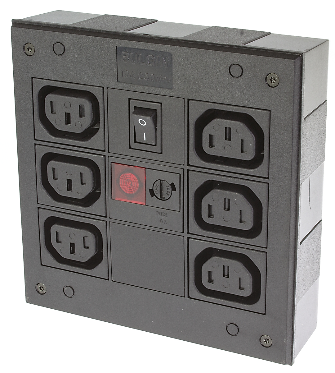 Bulgin IEC C13 6 Gang Power Distribution Unit, No, 250 V ac, Fused