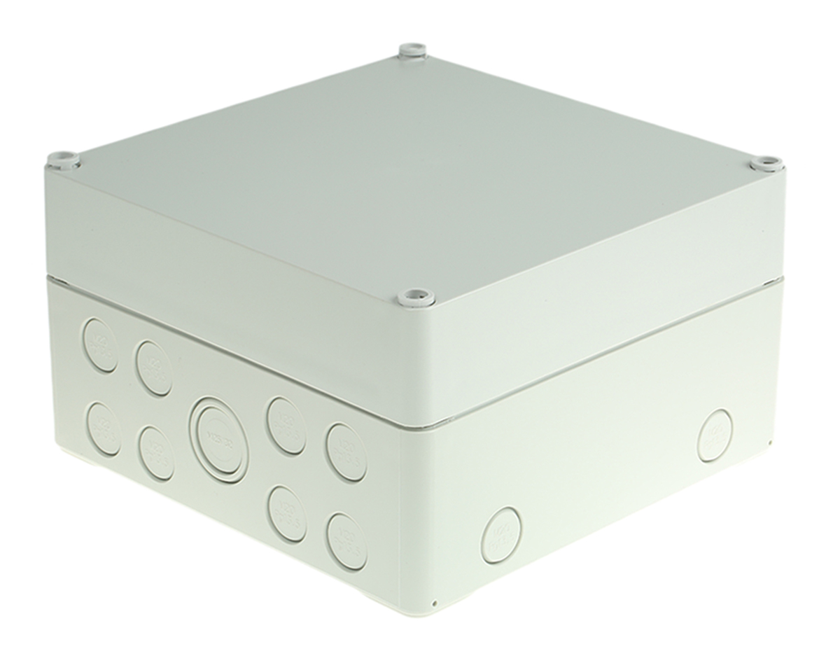 Spelsberg AK Compact Range Series Grey Polystyrene Enclosure, IP65, Grey Lid, 200 x 200 x 113.4mm