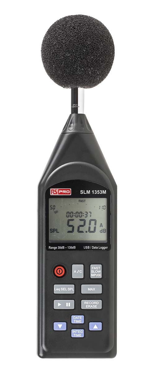 RS PRO ISO-TECH SLM1353M  Datalogging Sound Level Meter, 30dB to 130dB, 8kHz max with RS Calibration