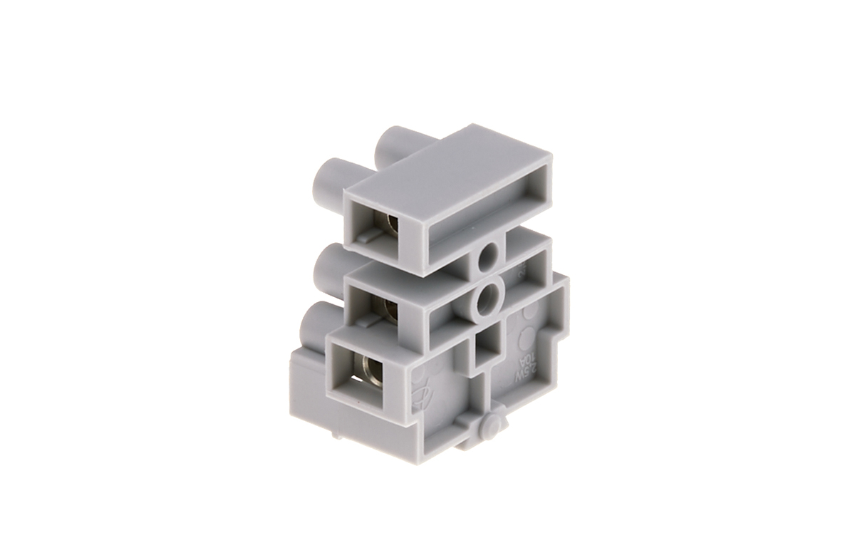 RS PRO Fuse Terminal Block, 3-Way, 10A, Screw Down Termination