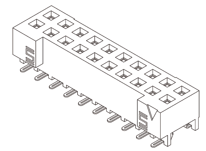 Samtec S2M Series Straight Surface Mount PCB Socket, 50-Contact, 2-Row, 2mm Pitch, Solder Termination