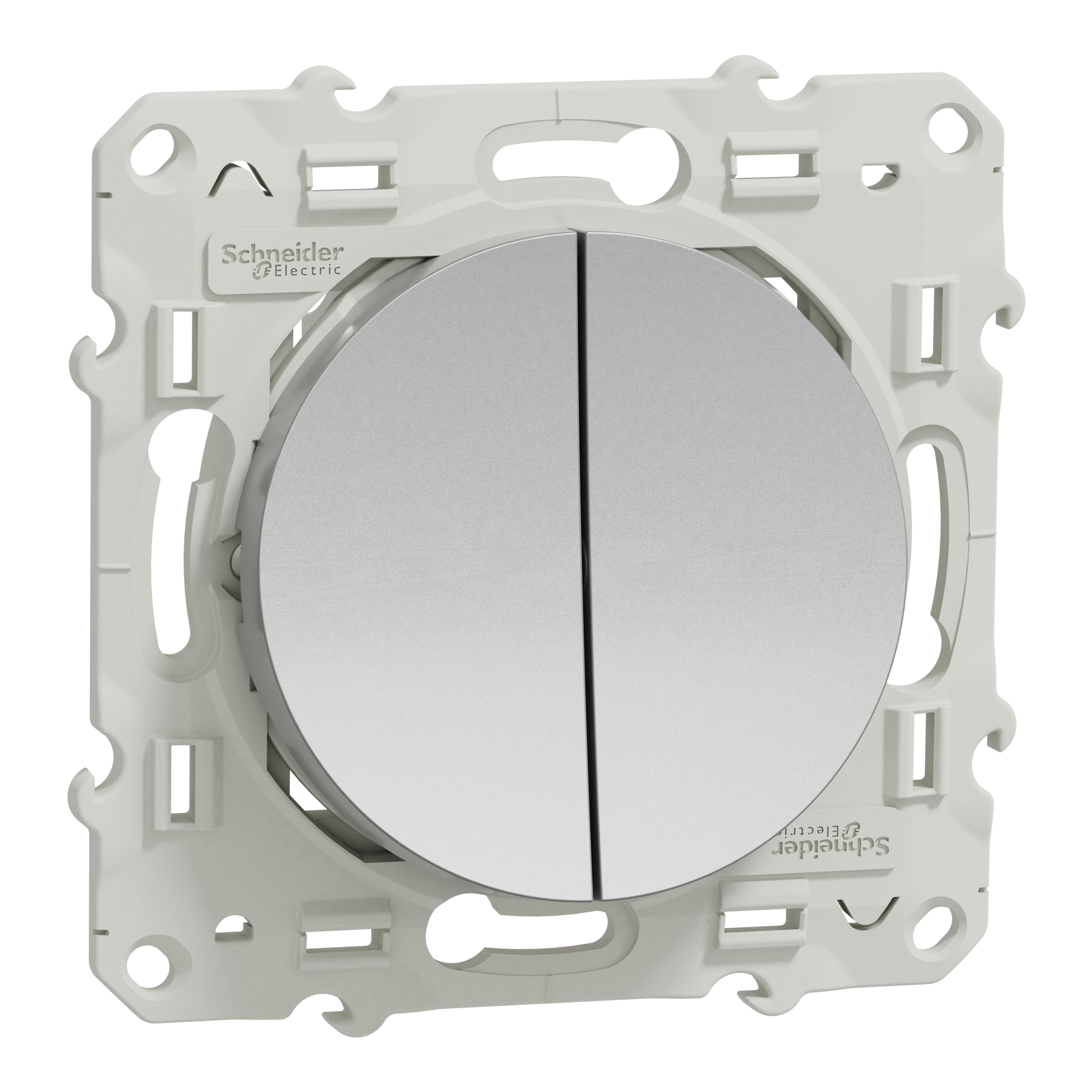 Schneider Electric Grey Rocker Switch, 2 Way, 1 Gang, Odace