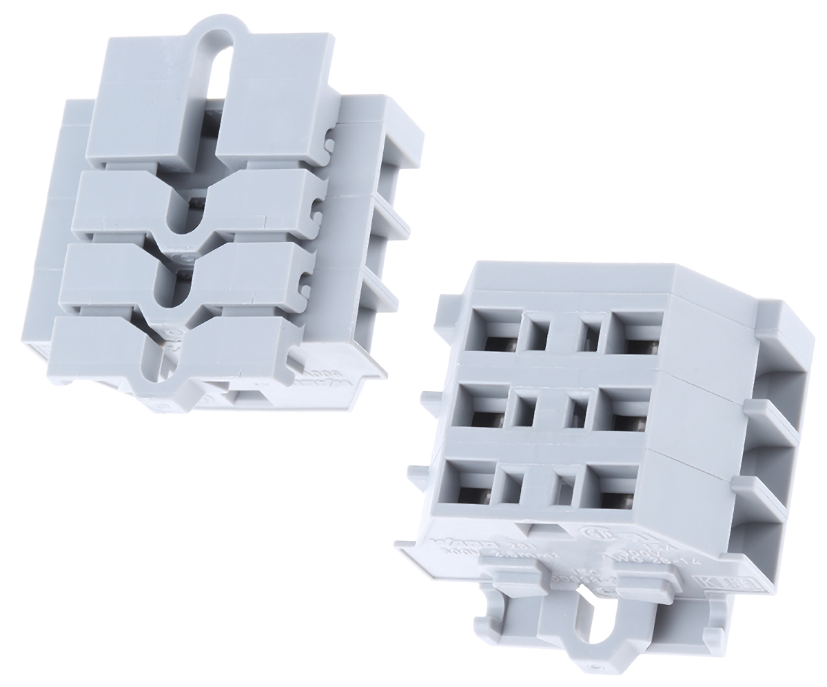 WAGO 261-103 261 Series Grey, 2.5mm², Single-Level, Cage Clamp Termination