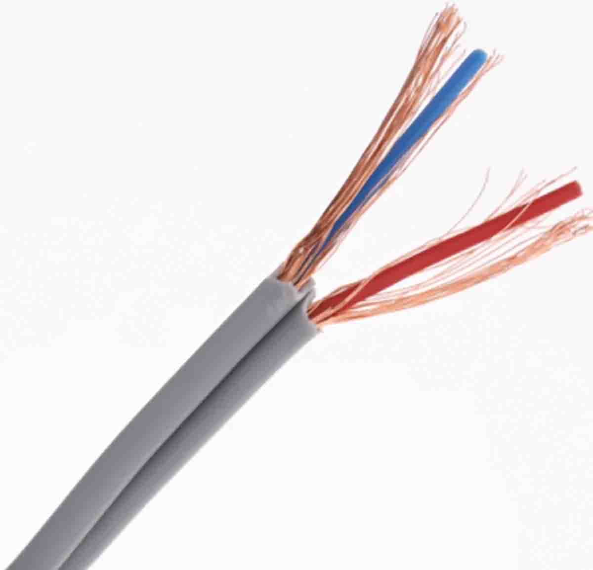 RS PRO 2 Core Microphone Cable, 0.078 mm² CSA Screened, 2 X 4mm od, 25m, Grey