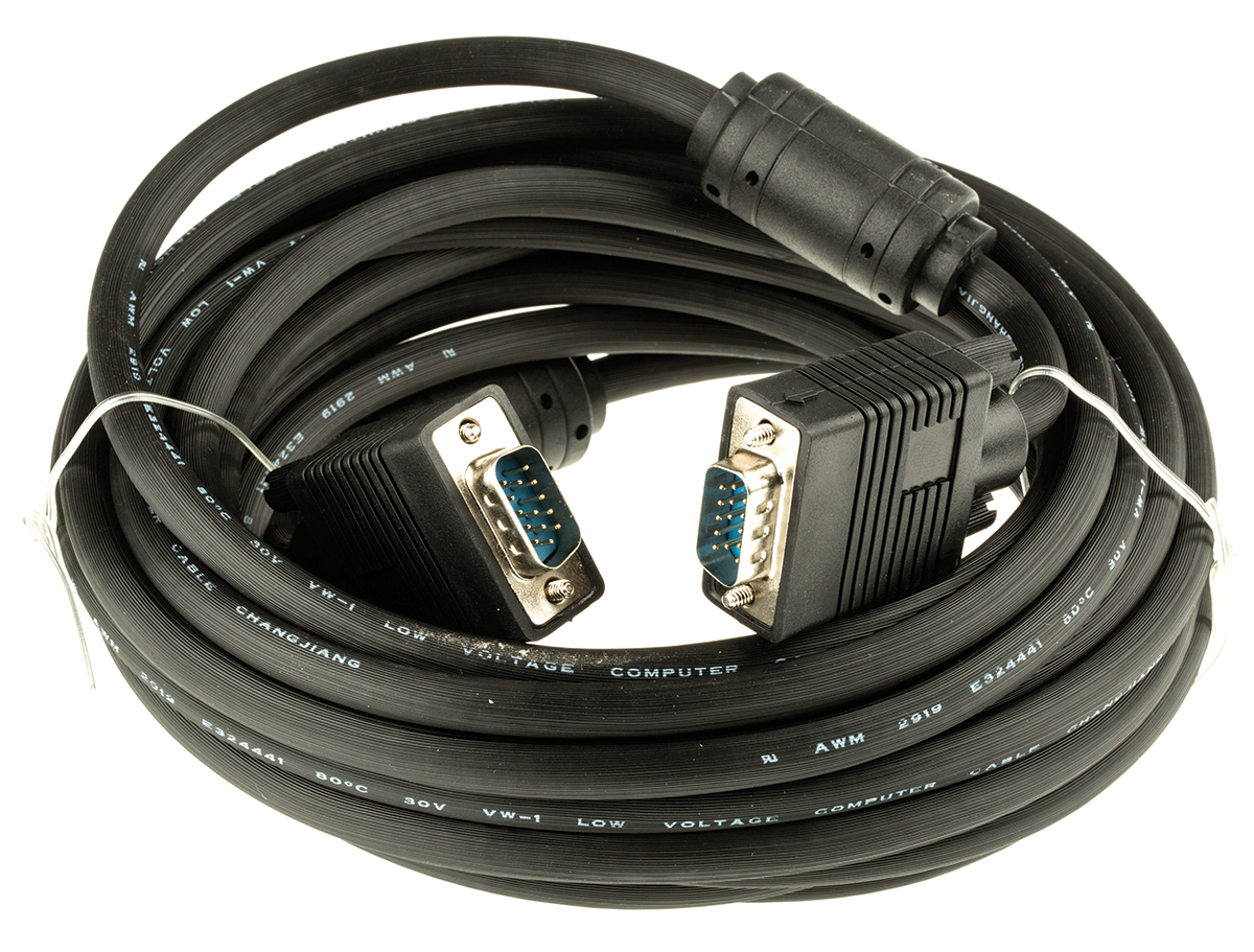 Roline Male VGA to Male VGA Cable, 6m Black