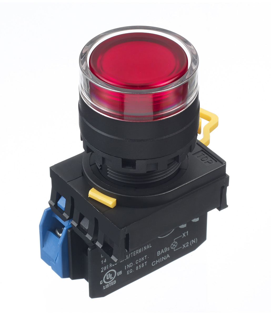 Idec YW Series Illuminated Push Button Complete Unit, Panel Mount, 22mm Cutout, SPST, IP65