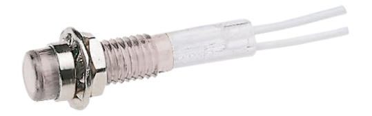 CAMDENBOSS White Panel Mount Indicator, 28V, 6.4mm Mounting Hole Size, Lead Wires Termination