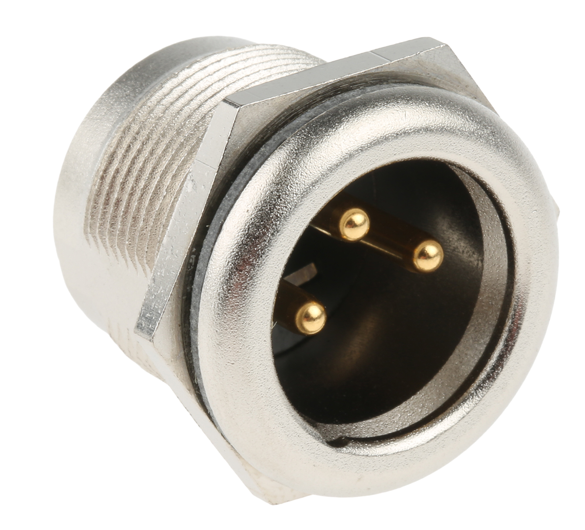 Neutrik Panel Mount XLR Connector, Male, 50 V ac, 3 Way, Gold over Nickel Plating