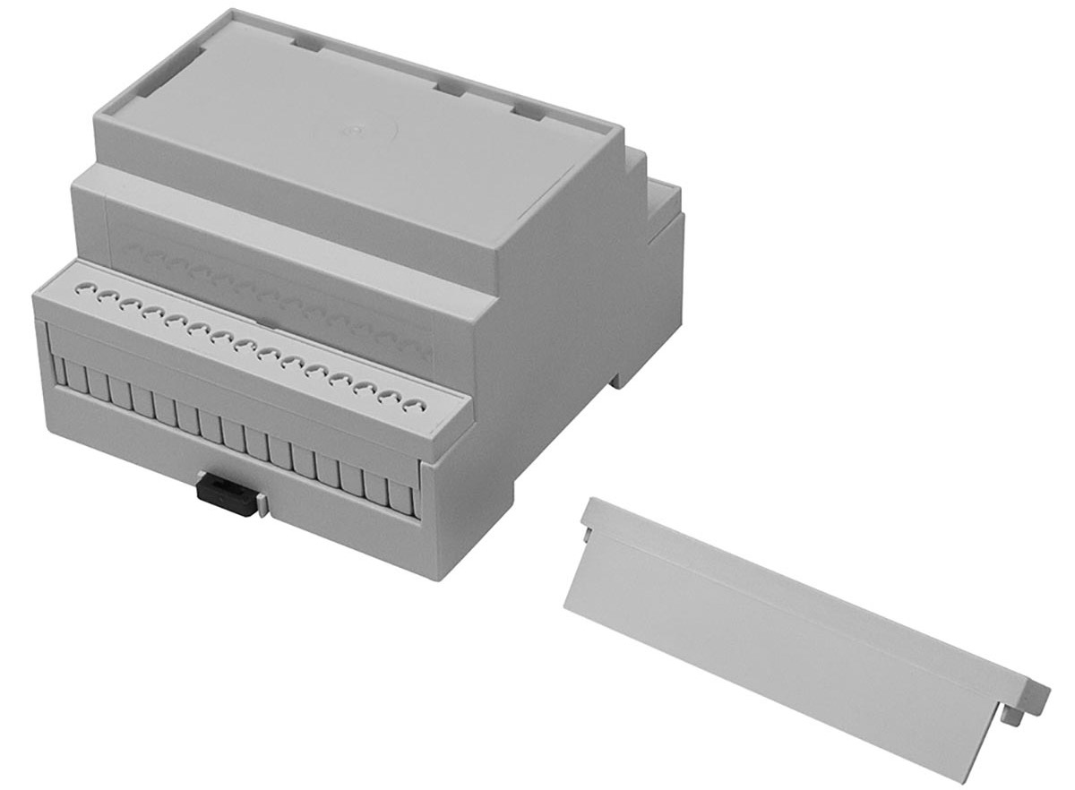RS PRO Solid Top Enclosure Type, 88 x 90 x 58mm, Polycarbonate DIN Rail Enclosure Kit