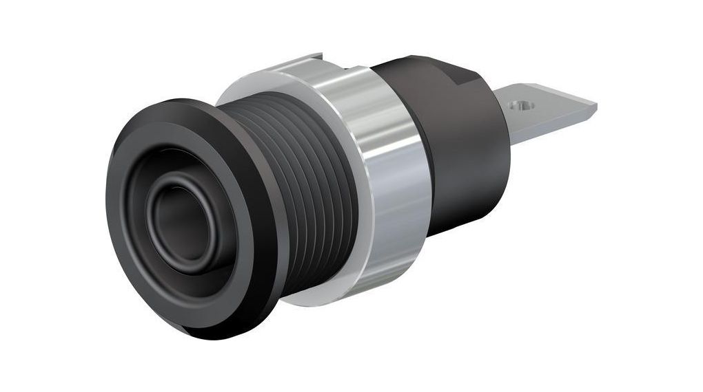 Staubli Black Socket Banana Plug, 4 mm Connector, Screw Termination, 32A, 1kV, Nickel Plating