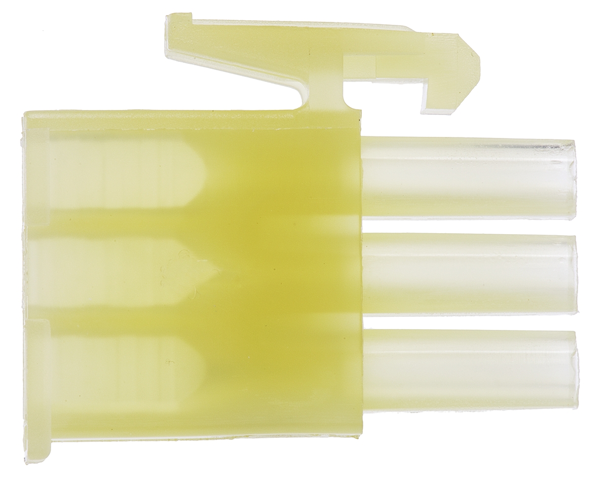 TE Connectivity, Mini-Universal MATE-N-LOK Male Connector Housing, 4.2mm Pitch, 3 Way, 1 Row
