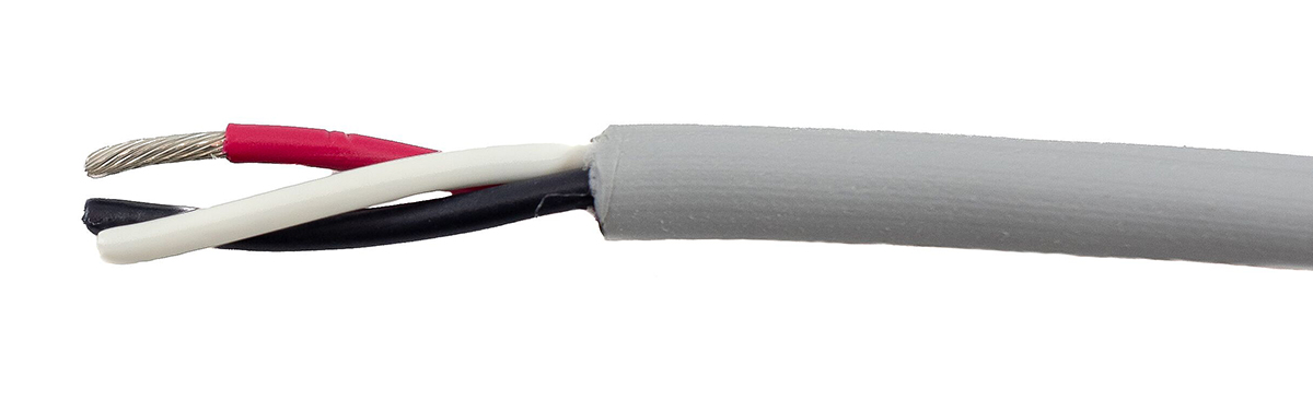 Alpha Wire Ecogen Ecocable Mini Control Cable, 3 Cores, 0.15 mm² 26 AWG, Unscreened, 30 m, Grey Modified Polyphenylene