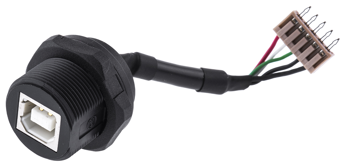 ASSMANN WSW Straight, Panel Mount, Socket Type B 2.0 IP67 USB Connector