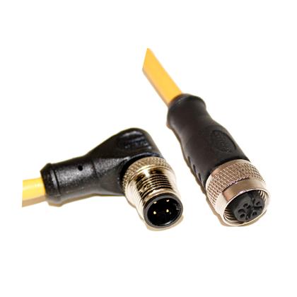 Mueller Electric Male 4 way Right Angle Male Connector to Female 4 way Straight Female Sensor Actuator Cable, 10 m