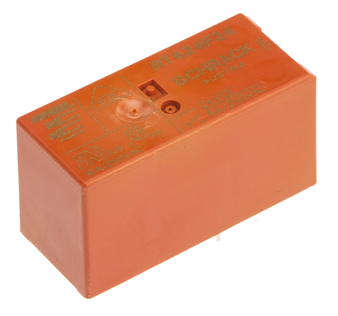 TE Connectivity PCB Mount Latching Power Relay, 24V dc Coil, 8A Switching Current, DPDT