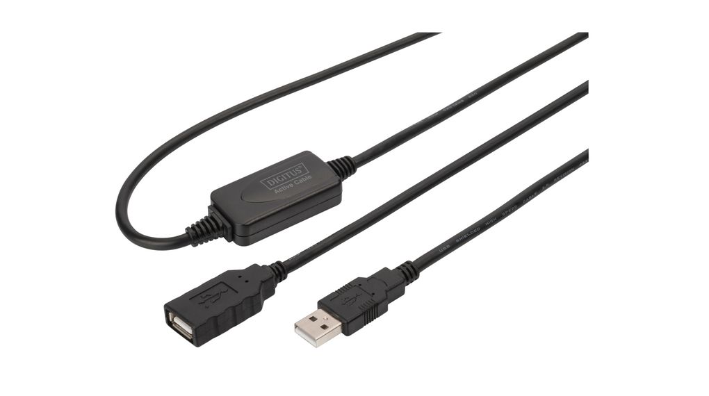Digitus USB 2.0, Male USB A to Female USB A, 10m