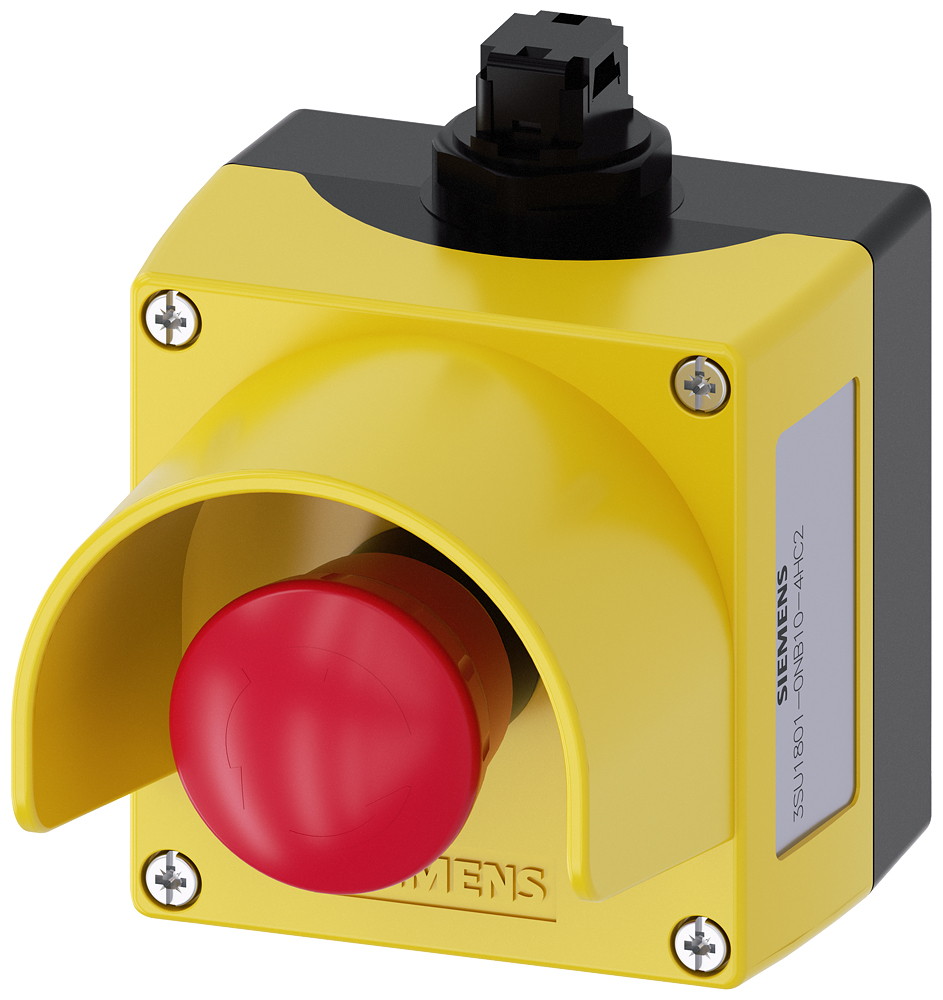 Siemens SIRIUS ACT 3SU18 Series Twist Release Emergency Stop Push Button, Surface Mount, SPDT, IP66, IP67, IP69