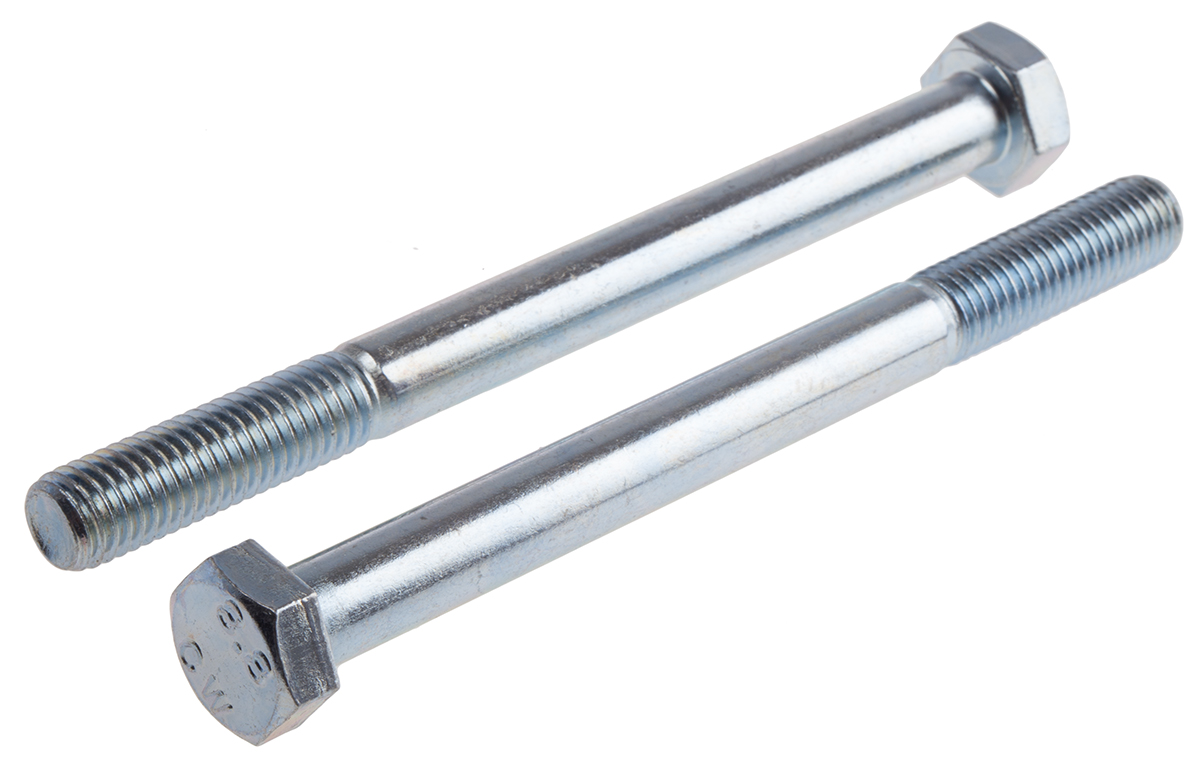 RS PRO Bright Zinc Plated Steel, Hex Bolt, M12 x 170mm
