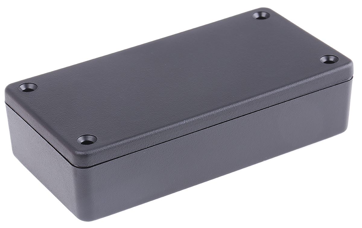 Hammond 1591 Series Black ABS Enclosure, IP54, Black Lid, 99 x 20 x 51mm