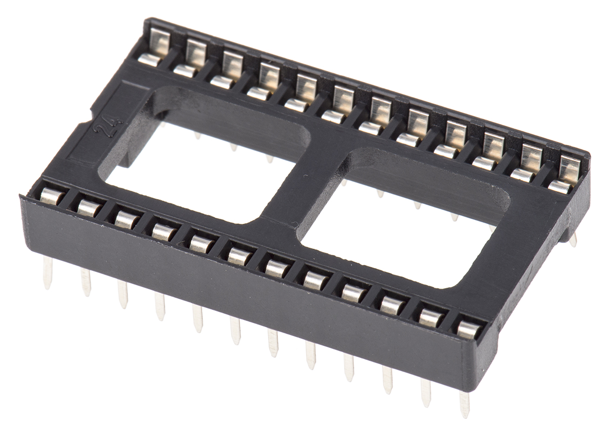 ASSMANN WSW 2.54mm Pitch Vertical 24 Way, Through Hole Stamped Pin Open Frame IC Dip Socket, 1A