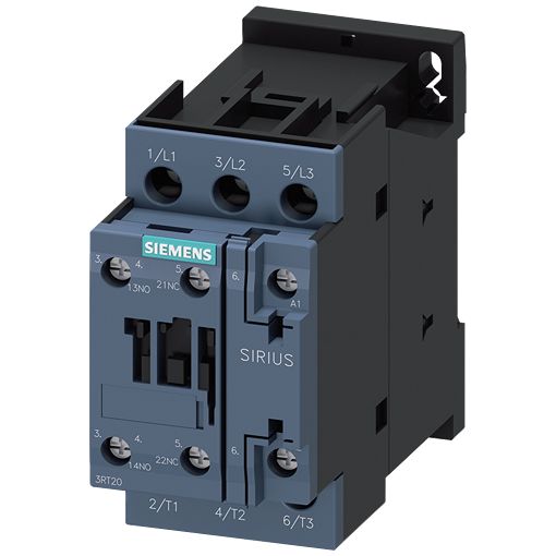 Siemens SIRIUS 3RT2 Contactor, 24 V Coil, 3-Pole, 25 A, 11 kW, 1 NO + 1 NC, 690 V