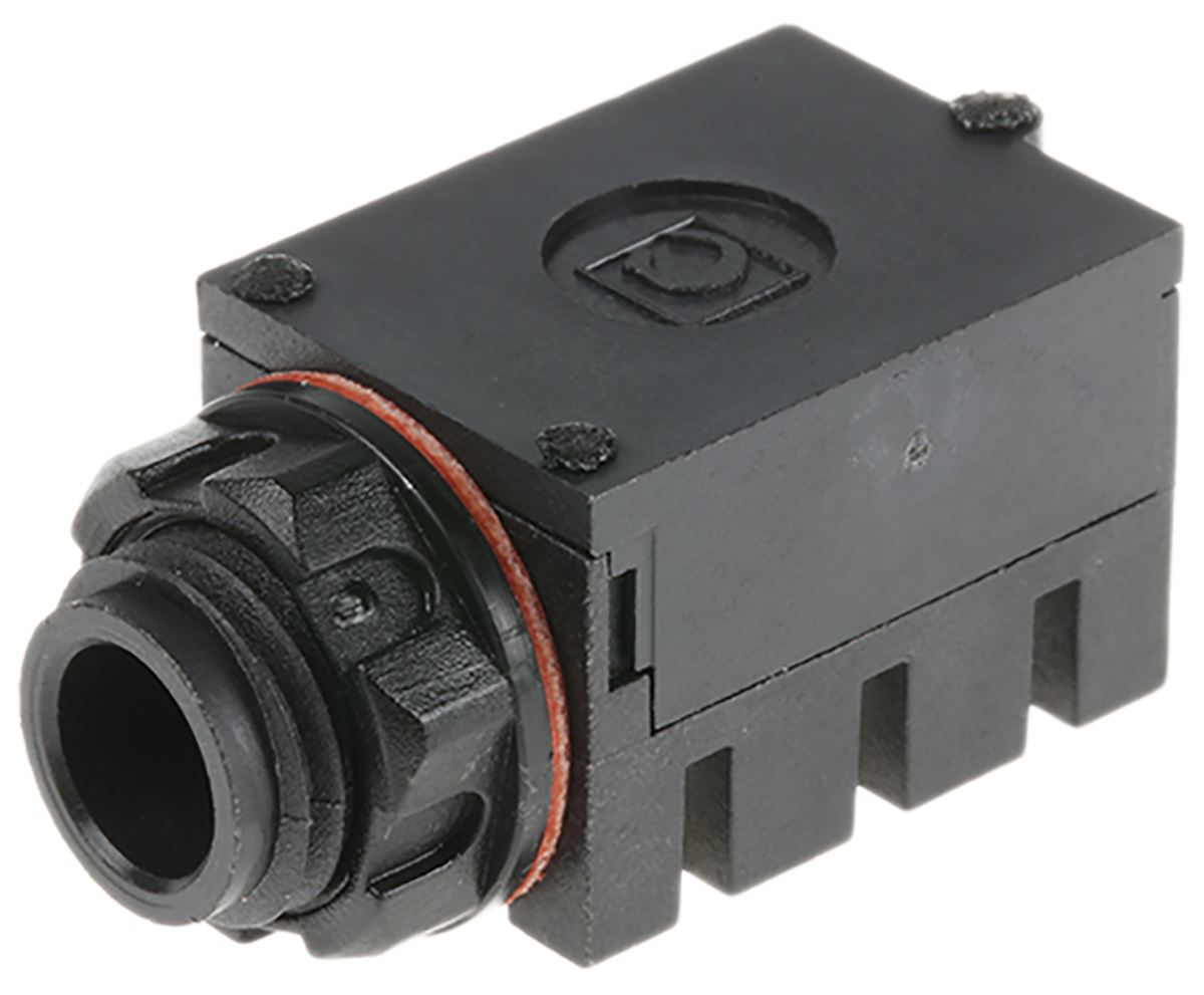 RS PRO Jack Connector 6.35 mm PCB Mount Stereo Socket, 3Pole 5A